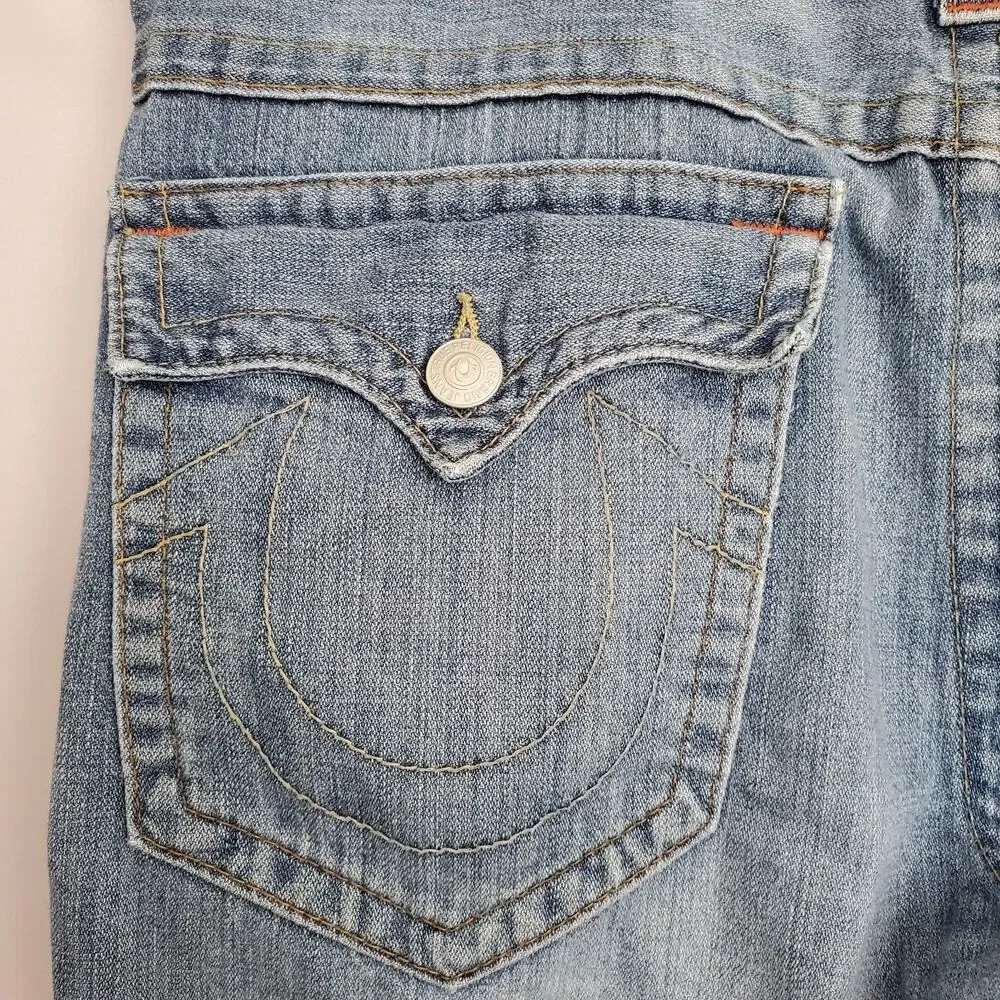 True Religion Jeans Men 40x32 Blue Ricky Relaxed Straight Leg Denim Y2K Pockets